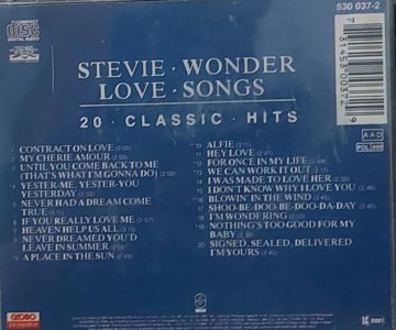 Cd Stevie Wonder, Love Songs, 20 Classics Hits